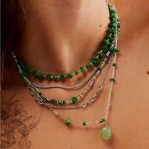 Free People Aurelia Layered
Necklace (green) NWT